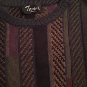 Vintage Tosani Men's Multicolor Crewneck Sweater